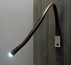 Applique, FLEXILED 90 Nickel, Cuir noir, LED, 2700K, 500lm, L90cm, Hcm - Contardi