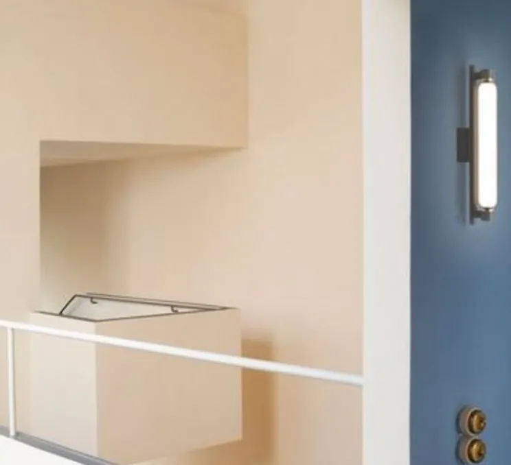 Applique, La Roche, le Corbusier, gris clair mat, LED, 2700k, 925lm, Ø4,5cm, H37cm - Nemo lighting