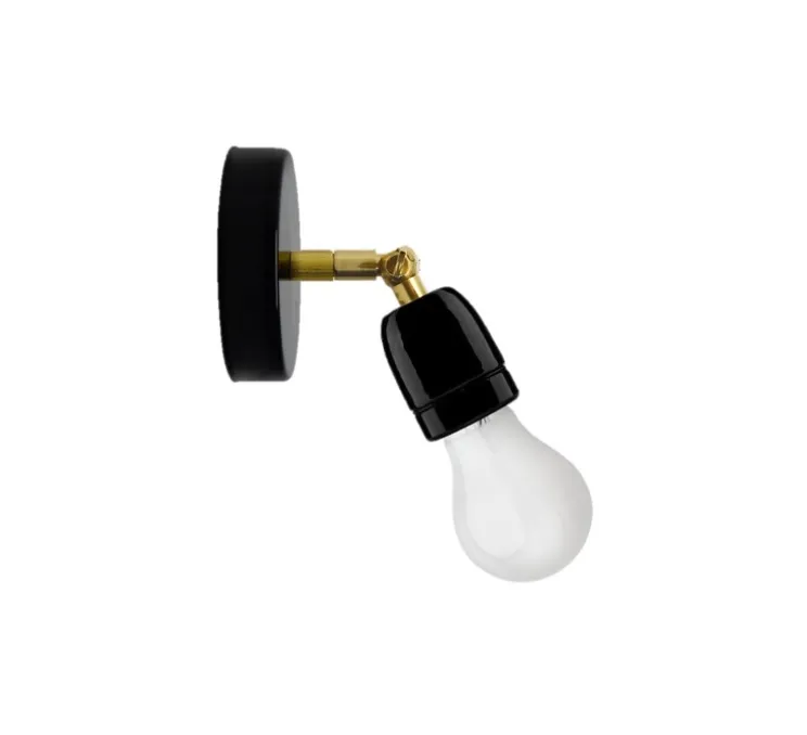 Applique, Light.036, en saillie, noir, laiton, Ø8,5cm, L15cm - ZANGRA