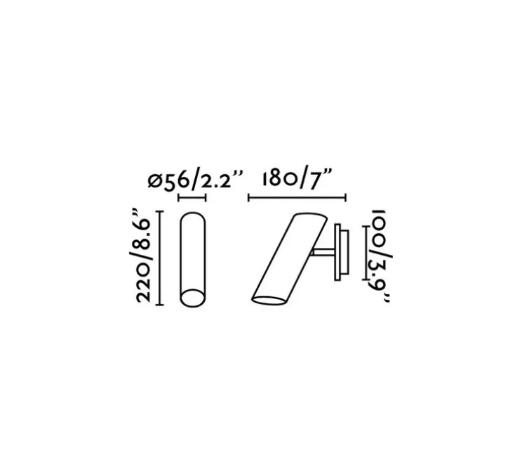 Applique, Link, noir, H22cm, Ø5,6cm - Faro