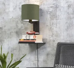 Applique, Liseuse, Andes, vert forêt,noir, L25cm, H36cm - Good&Mojo