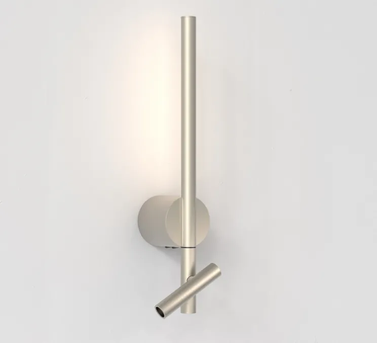 Applique, liseuse, Baton, nickel, LED, 2700K, 191+90 lm, L9cm, H50,8cm - Astro