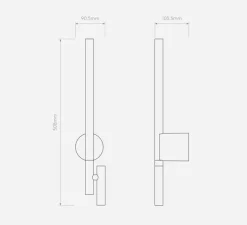Applique, liseuse, Baton, nickel, LED, 2700K, 191+90 lm, L9cm, H50,8cm - Astro
