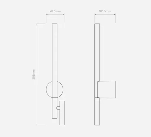 Applique, liseuse, Baton, nickel, LED, 2700K, 191+90 lm, L9cm, H50,8cm - Astro