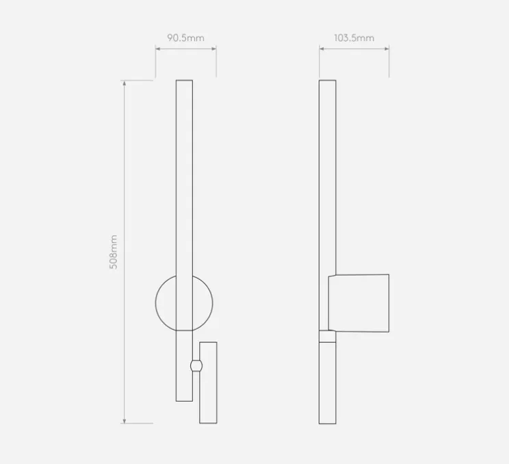 Applique, liseuse, Baton, nickel, LED, 2700K, 191+90 lm, L9cm, H50,8cm - Astro