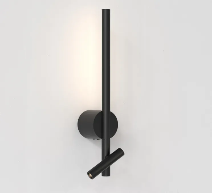 Applique, liseuse, Baton, noir mat, LED, 2700K, 191+90 lm, L9cm, H50,8cm - Astro