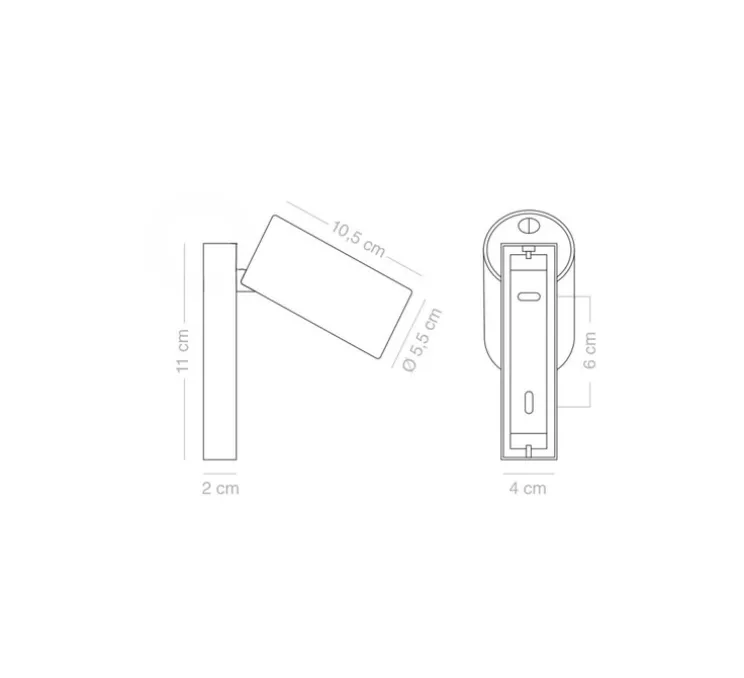 Applique, liseuse, Baudouin, noir et or, L5,5cm, H11cm - Zangra