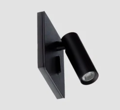 Applique, liseuse, Benny 3, encastrable, interrupteur, noir, 30°, LED, 3000K, 150 lm, L8,5cm, H8,5cm - Nexel