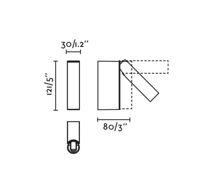 Applique, Liseuse, Cronos, blanc, LED, 2700K, 394 lm, L3cm, H12,1cm - Faro