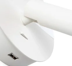 Applique, liseuse, Duas, avec interrupteur et prise USB, blanc, LED, 2700K, 240 lm, L14,4cm, H18,3cm - Faro