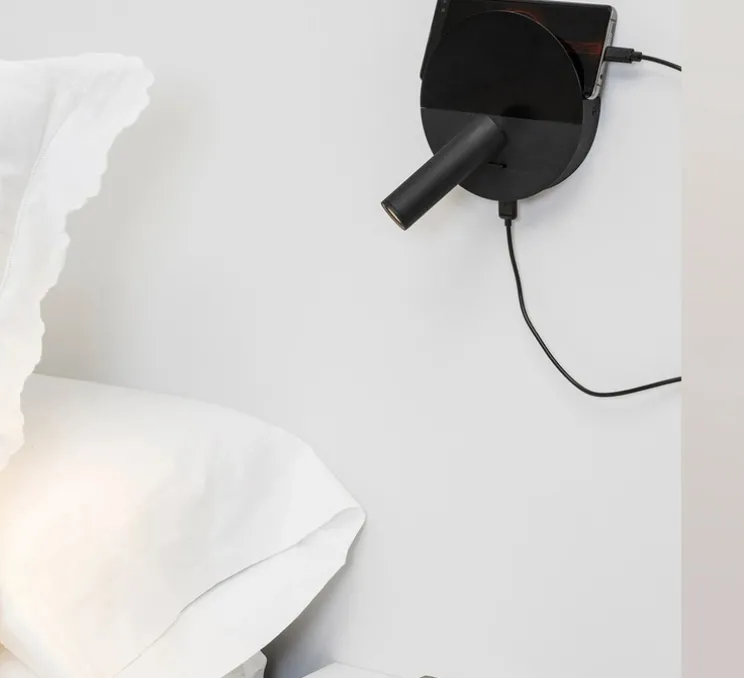 Applique, liseuse, Duas, noir, LED, 2700K, 240 lm, L14,4cm, H18,3cm - Faro