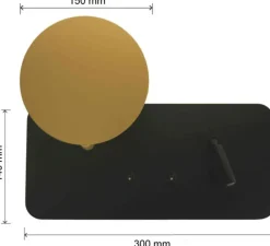 Applique liseuse, Eklipse Mixte Horizontale, Noir Structuré Epoxy Laiton, LED, 2700K,L30cm - Tekni Led