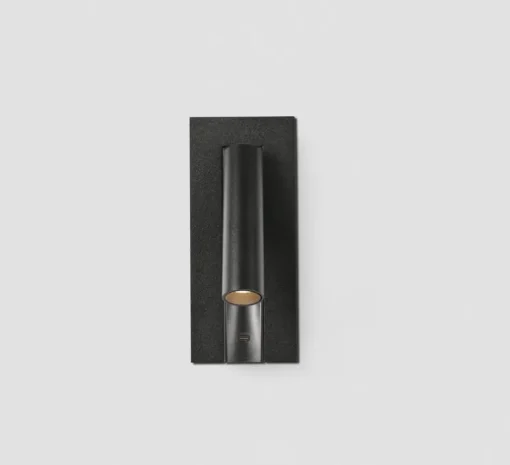 Applique liseuse en saillie / encastrable, Gabo, USB-C, noir, LED, 2700K, 394 lm, L8cm, H18,5cm - Faro