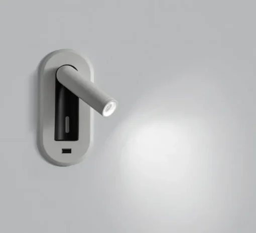 Applique, liseuse encastrable, Palace USB, blanc mat, LED, 3000K, 145 lm, L8cm, H18cm - MDC