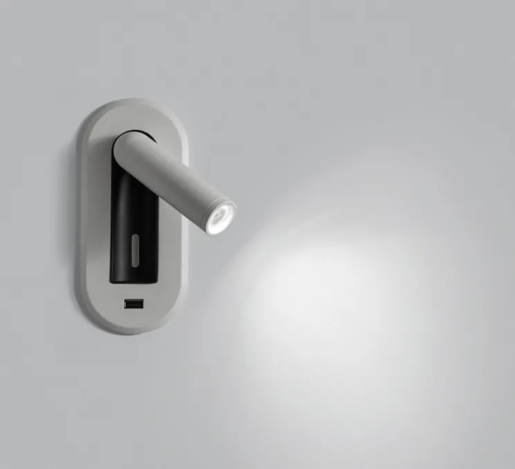 Applique, liseuse encastrable, Palace USB, blanc mat, LED, 3000K, 145 lm, L8cm, H18cm - MDC