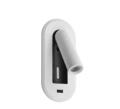 Applique, liseuse encastrable, Palace USB, blanc mat, LED, 3000K, 145 lm, L8cm, H18cm - MDC