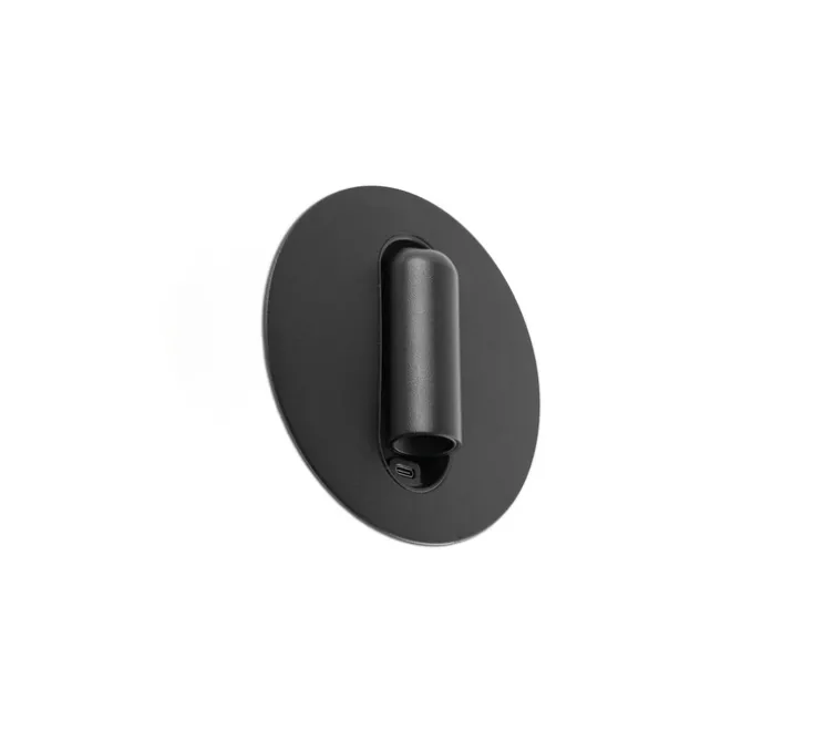 Applique liseuse, encastrable / en saillie, Timit, port USB-C, noir, LED, 2700K, 357 lm, L14,5cm, H14,5cm - Faro