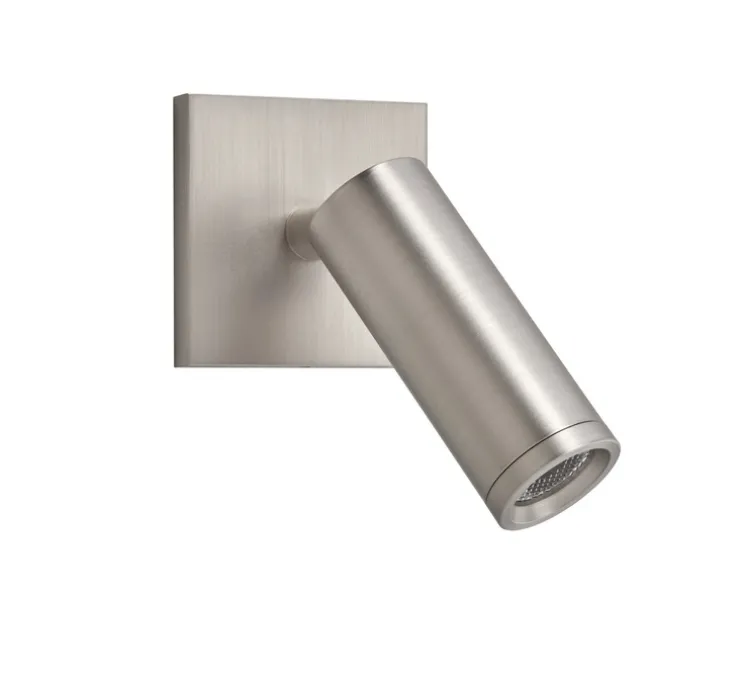 Applique, liseuse encastrable, Asia, nickel mat, LED, 3000K, 145 lm, L6cm, H6cm - MDC