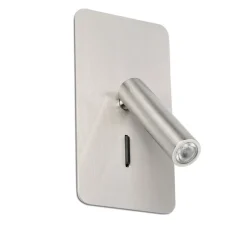 Applique, liseuse, encastrable, SUAU, nickel mat, avec interrupteur, LED, 3000K, 140lm, H17cm, L9,5cm - Faro