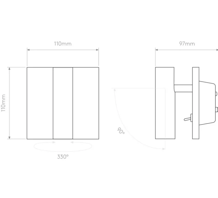 Applique, Liseuse, Enna Square Switched, bronze, LED, 2700K, 111lm, L11cm, H11cm - Astro Lighting