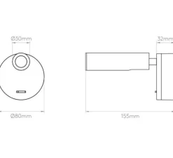 Applique, Liseuse, Enna surface LED, or mat, avec interrupteur, LED, 2700K, 111lm, L8cm, H11cm - Astro Lighting