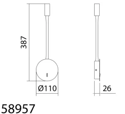 Applique, liseuse, Font S, blanc mat, LED, 3000K, 145 lm, L11cm, H38,7cm - MDC