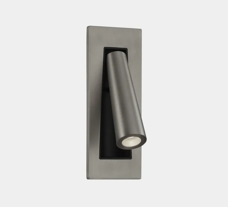 Applique, liseuse, Gamma SR, nickel satiné, LED, 2700k, 137 lm, L6,5cm, H16,6cm - LEDs C4