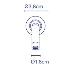 Applique, liseuse, Ledtube mini spot, noir mat, LED, 2700k, 132lm, Ø3,8cm, H7cm - Marset