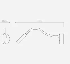 Applique, Liseuse, Lucca, surface, avec interrupteur, or mat, noir, LED, 2700k, 124 lm, Ø8,5cm, H40,4cm - Astro