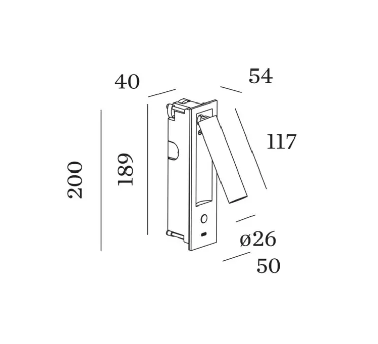 Applique, liseuse, Match semi-encastré snooze 1.0, bronze, LED, 2700K, 240 lm, L5cm, H20cm - Wever&Ducré