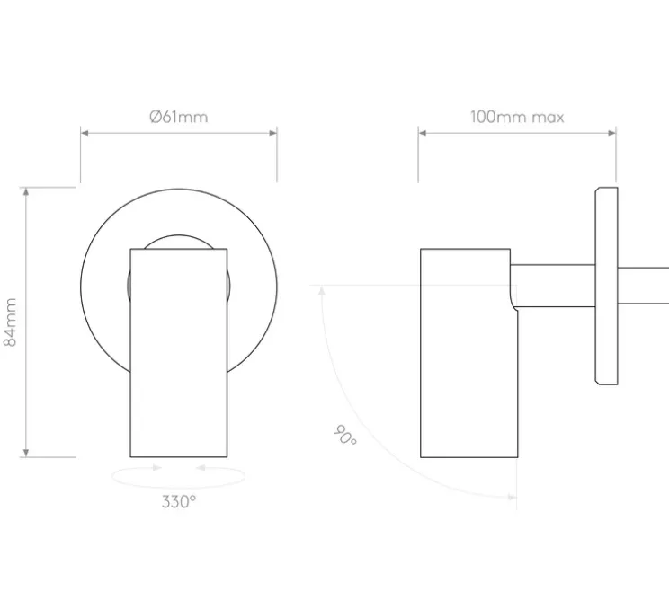 Applique, Liseuse, Micro Recess Unwitched, nickel, LED, 2700K, 164lm, Ø6,1cm, H8,4cm - Astro Lighting