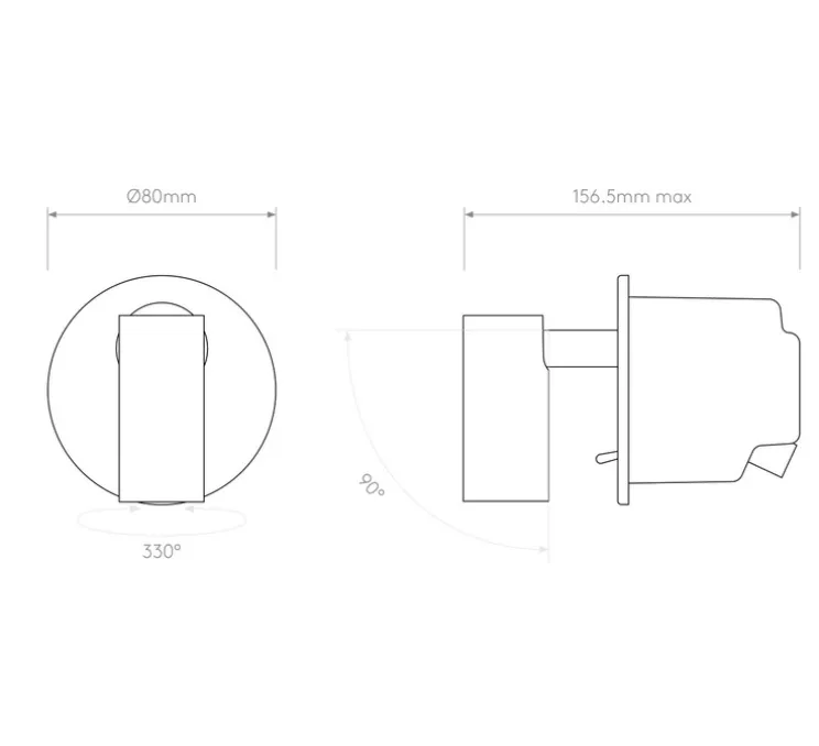 Applique, Liseuse, Micro Recess Switched, Noir mat, LED, 2700K, 166lm, Ø9cm, H8cm - Astro Lighting