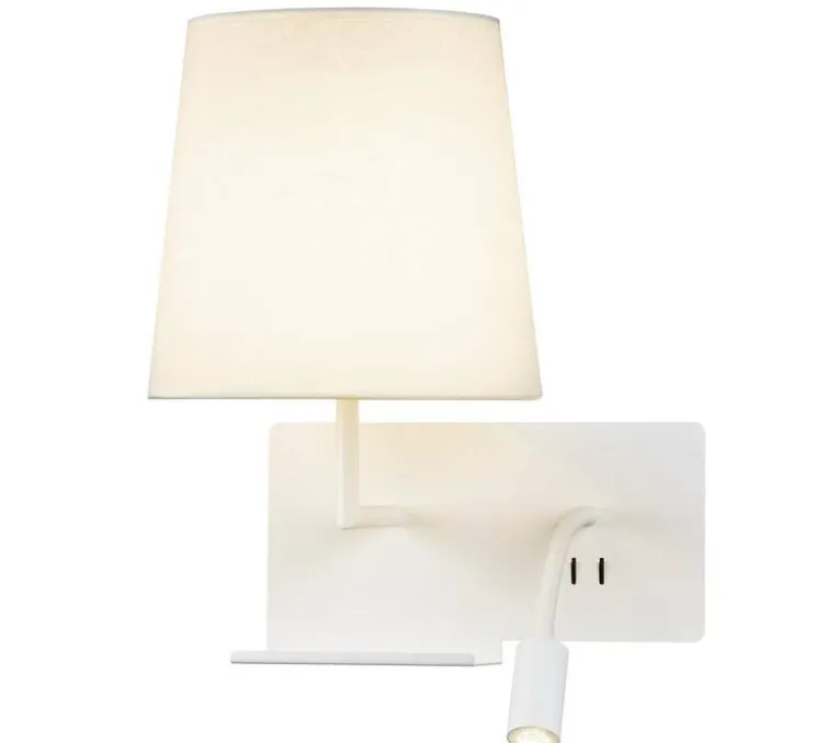 Applique, liseuse, Somnila Flex, version gauche, blanc, LED, 3000K, 120 lm, L32cm, H40cm - SLV