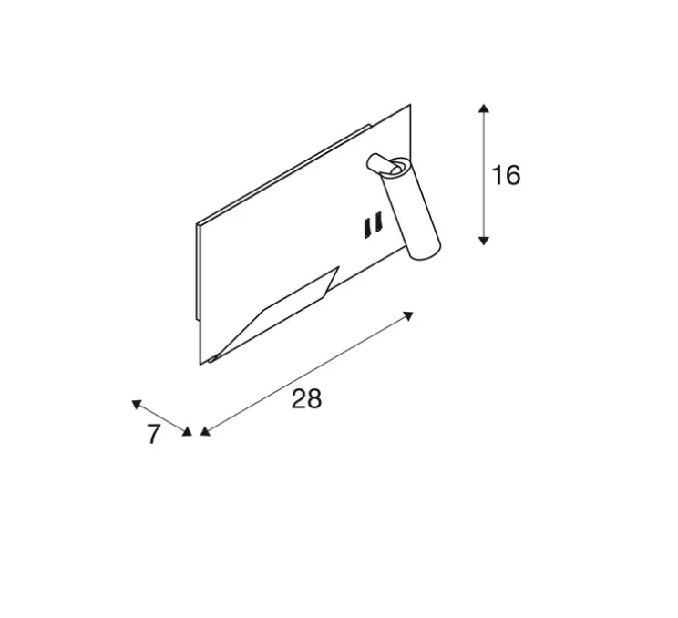 Applique, Liseuse, Somnila Droite, blanc, LED, 3000K, 490 lm, L28cm, H16cm - SLV