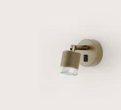 Applique, liseuse, Tea, A1337, vieil or, marbre blanc, LED, 2700K, 300 lm, L8cm, H8cm - Aromas del Campo