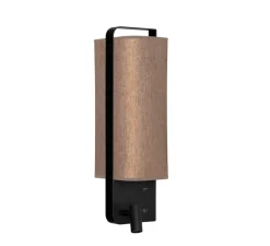 Applique, liseuse, Twiggy, version gauche du lit, cuivre, cadre noir, L16cm, H47,5cm - DesignHeure