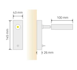 Applique liseuse, Vortex 2W sur rotule et patère, Laiton Brossé vernis mat, LED, 2700K,L4,3cm, H14,5cm - Tekni Led