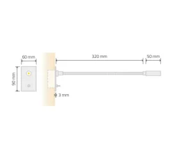 Applique, liseuse, Zoom W4731, blanc structuré, LED, 2700K, L32cm, H9cm - Tekni Led