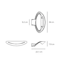 Applique, Mesmeri, R7s, blanc, L34cm, H7,9cm - Artemide