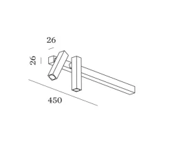 Applique, Mick Wall 2.0, noir et or, LED, 2700K, 2x230lm, L45cm, H15,6cm - Wever & Ducré