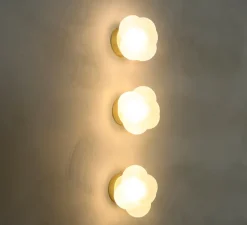 Applique, Mimosa, blanc, laiton , IP44, Ø16,7cm, H14,7cm - Margaux Keller Collections