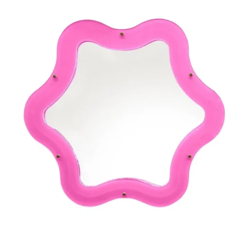Applique, miroir lumineux, Supercurve étoile H77, rose, L85,5cm, H77,5cm - Seletti
