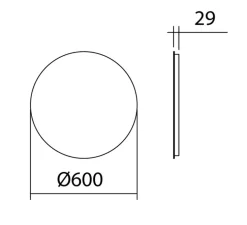 Applique, miroir lumineux, Luna, finition miroir, IP44, LED, dim, 3000-4000-5500K, 2000 lm, Ø60cm, P2,9cm - MDC