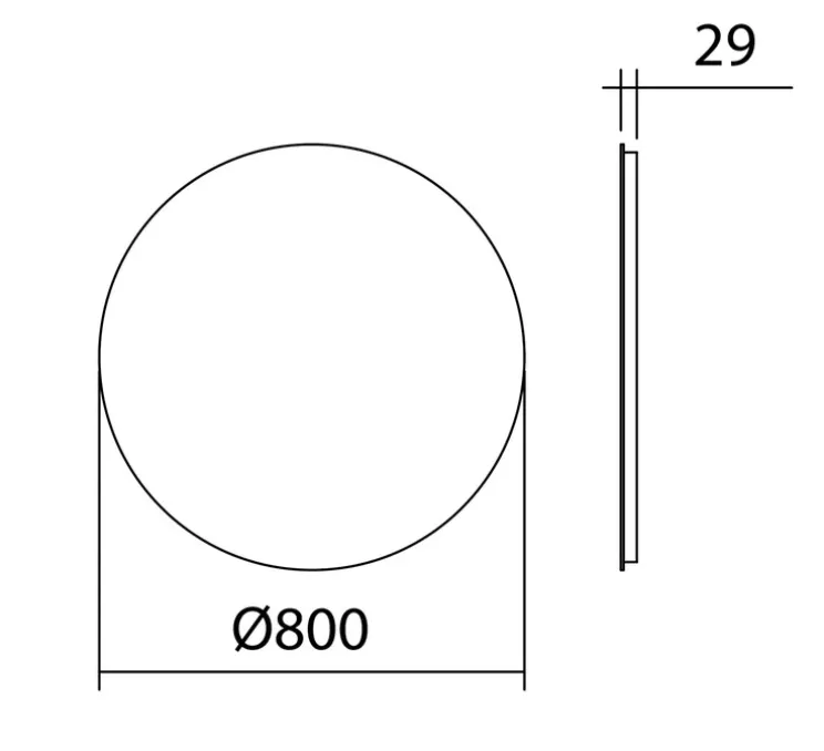 Applique, miroir lumineux, Luna, finition miroir, IP44, LED, dim, 3000-4000-5500K, 2500 lm, Ø80cm, P2,9cm - MDC