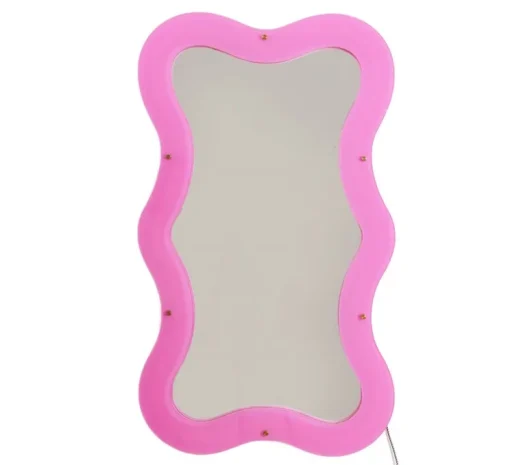 Applique, miroir lumineux, Supercurve H102, rose, L102,5cm, H59,77cm - Seletti