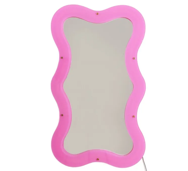 Applique, miroir lumineux, Supercurve H102, rose, L102,5cm, H59,77cm - Seletti