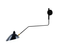 Applique murale, 1 bras pivotant courbe, noir, H40cm - Serge Mouille
