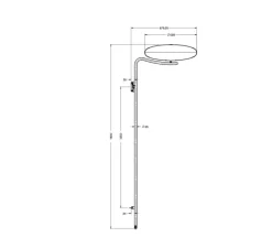 Applique murale, 2065, noir et blanc, Ø53,8cm, H190cm - Astep
