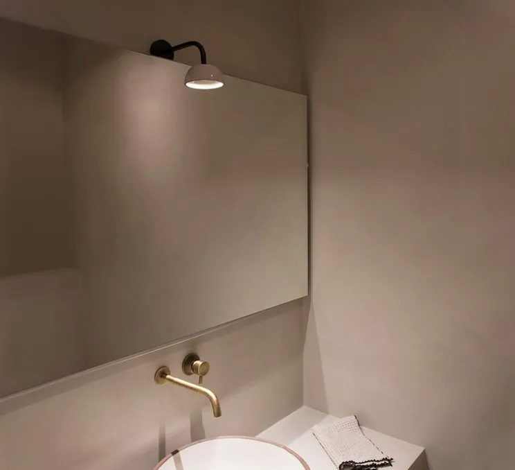Applique murale, Absidiola A mini, directe, beige, noir, LED, 2700K, 420 lm, L10cm, H16cm - Luxcambra