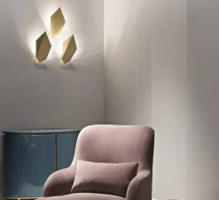 Applique murale, Abstract, laiton satiné, L20,4cm, H38cm - CTO lighting